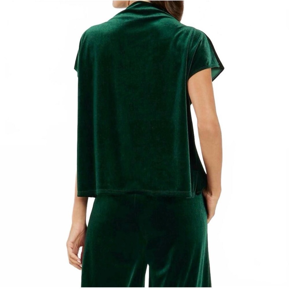 Jude Connally dark green velvet mockneck top, size XS - Picture 2 of 6